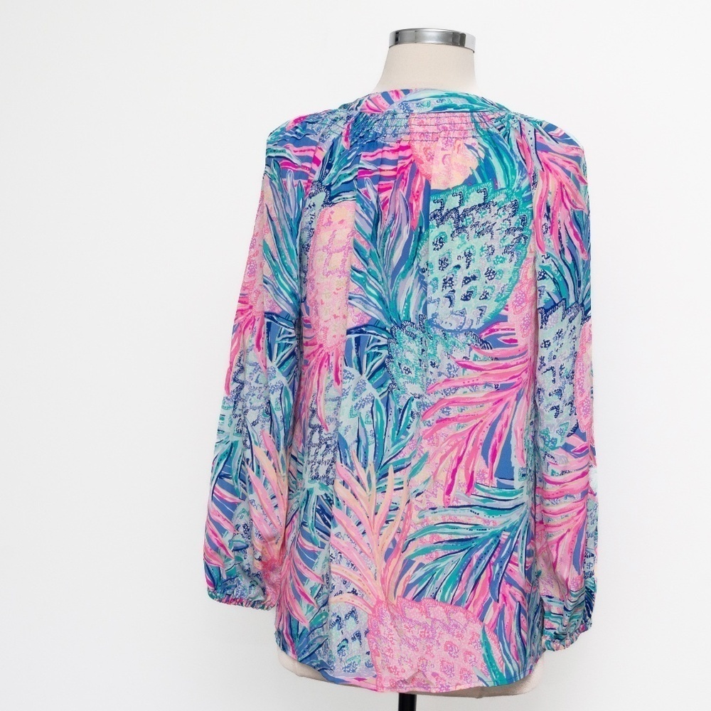 Lilly Pulitzer Elsa Silk Top Lilac‎ Thistle XS - Picture 3 of 13